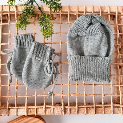 Kit touca e luva- verde claro